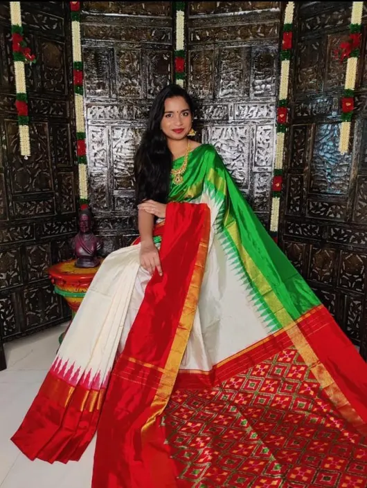 Pure Multicoloured IKKAT Silk Sarees